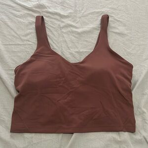 Lululemon Aligned tank top built in sports bra Espresso color